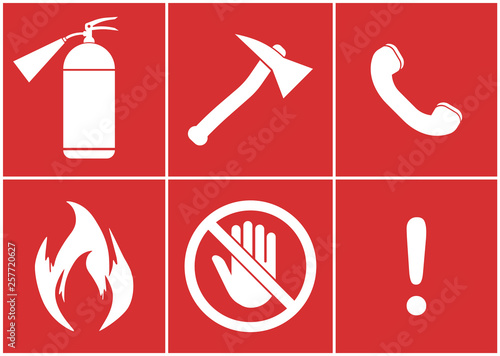 Fire safety kit. Against a fire.