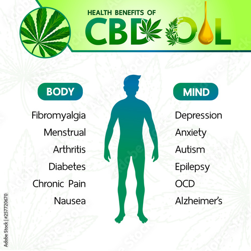 Cannabis benefits for health vector illustration.