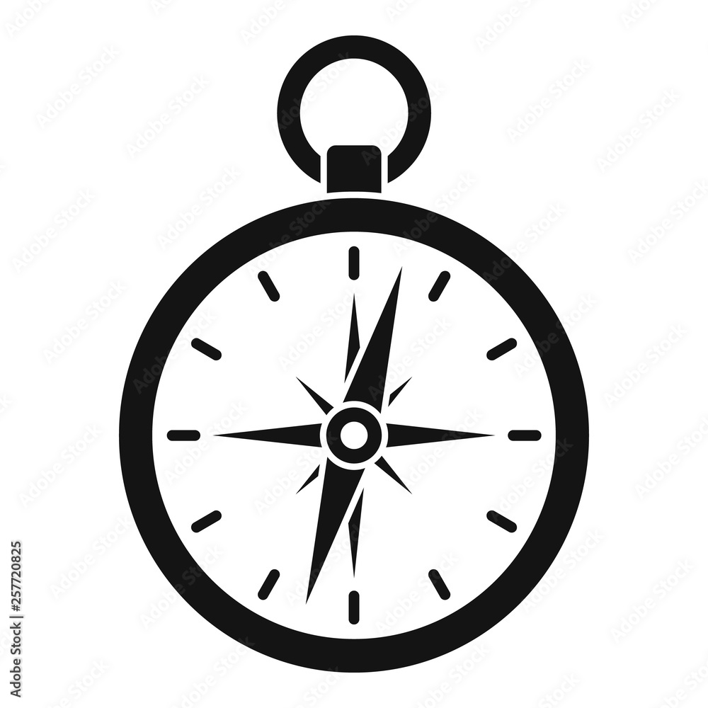 Metal compass icon. Simple illustration of metal compass vector icon for web design isolated on white background Metal compass icon. Simple illustration of metal compass vector icon for web design isolated on white background