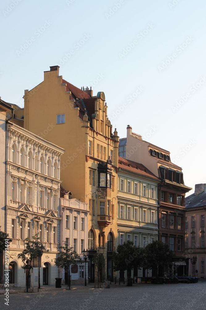 Prague Old town square Czech Republic clear summer morning