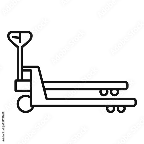 Lift cart icon. Outline lift cart vector icon for web design isolated on white background