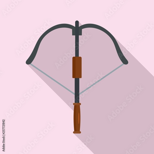 Hunt crossbow icon. Flat illustration of hunt crossbow vector icon for web design