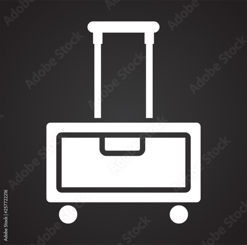 Case icon on background for graphic and web design. Simple vector sign. Internet concept symbol for website button or mobile app.