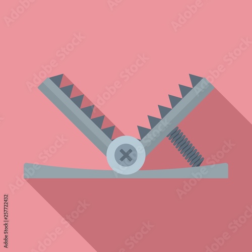 Hunting trap icon. Flat illustration of hunting trap vector icon for web design