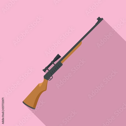 Hunter rifle icon. Flat illustration of hunter rifle vector icon for web design