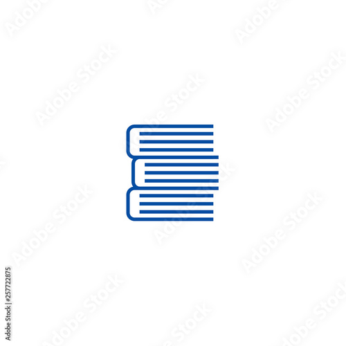 Books sign line concept icon. Books sign flat  vector website sign, outline symbol, illustration.