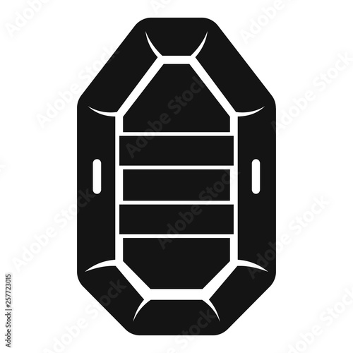Hunting rubber boat icon. Simple illustration of hunting rubber boat vector icon for web design isolated on white background