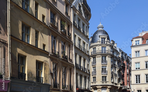 Apartment buildings in Paris, France