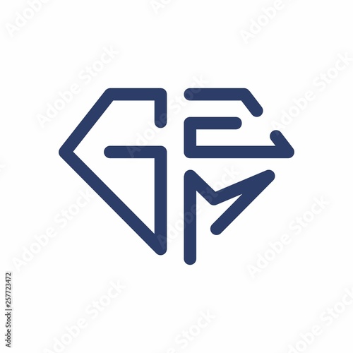GEM logo initial letter design template vector illustration