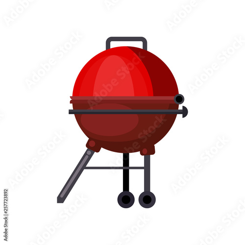 Outdoor grill. Equipment, bbq, barbecue. Vector illustration can be used for topics like cooking, party, picnic