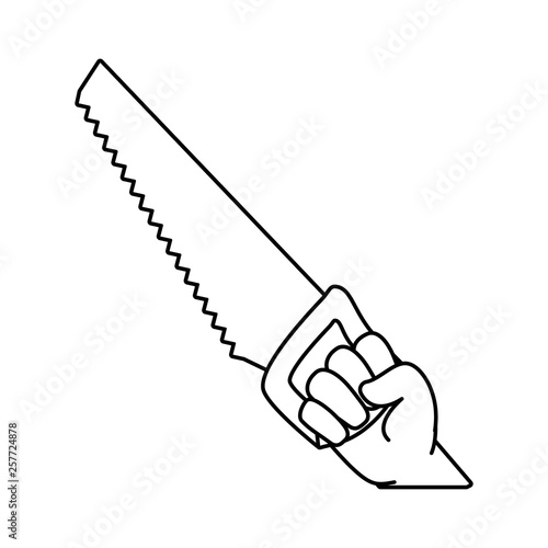 hand holding saw