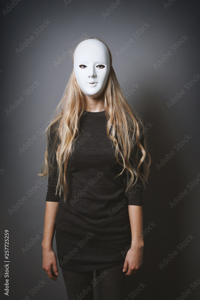 Plain White Female Face Mask