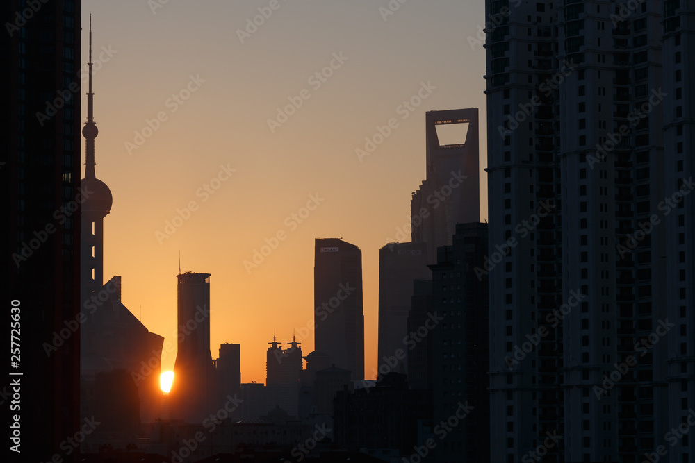 Sunrise in Shanghai (China)
