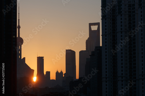 Sunrise in Shanghai  China 