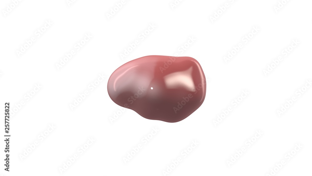 3D rendering of pink droplets in space in zero gravity. Illustration of an amorphous substance on a white background. Abstract image. Isolated on white background. 3D rendering of pink droplets in space in zero gravity. Illustration of an amorphous substance on a white background. Abstract image. Isolated on white background.