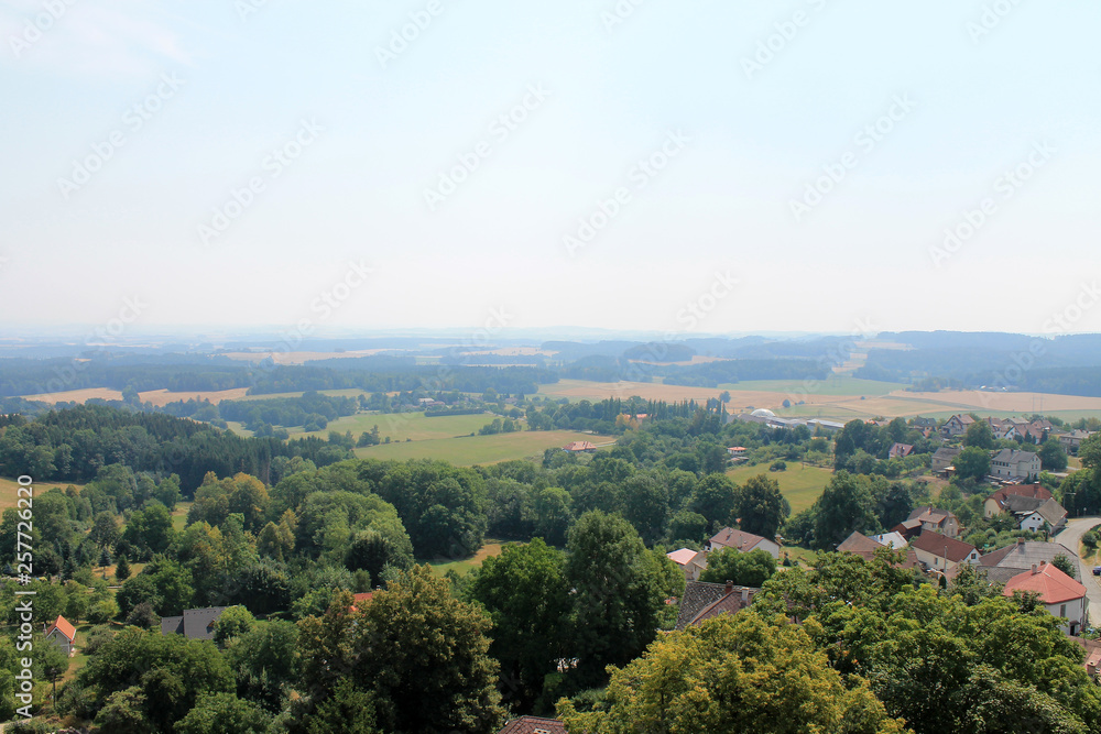 Valley view Lipnice nad Sazavou Czech Republic with about of the ancient castle walls