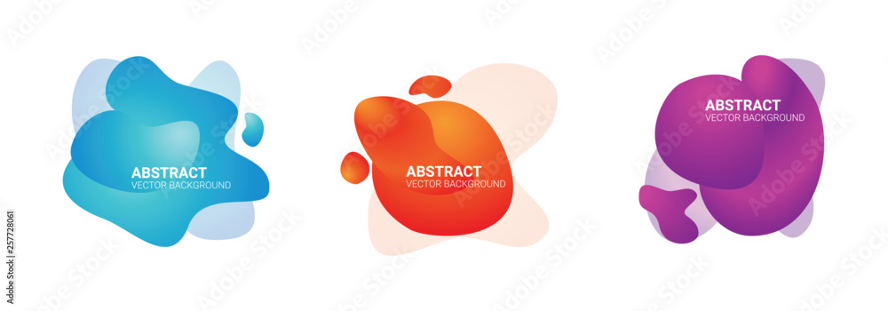 Abstract blur free form shapes color gradient