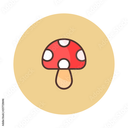 cartoon cute mushroom vector icon