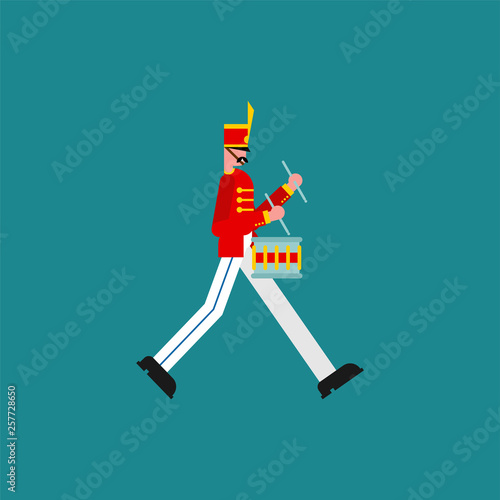 Soldier and trombone. Soldier with musical instrument. Military band