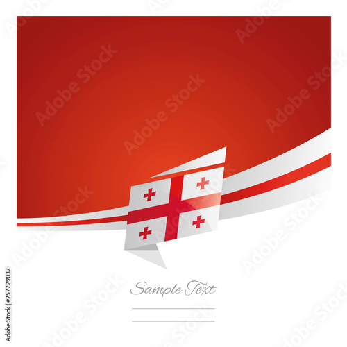 New abstract Georgia flag ribbon origami red background vector