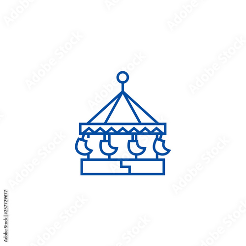 Carousel,swing  line concept icon. Carousel,swing  flat  vector website sign, outline symbol, illustration.