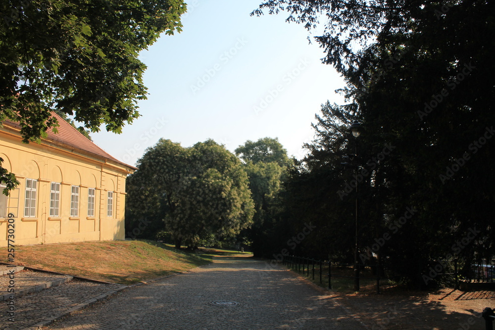 Sunny summer landscape with historical architecture in Visegrad fortress in Prague Czech Republic Sunny summer landscape with historical architecture in Visegrad fortress in Prague Czech Republic