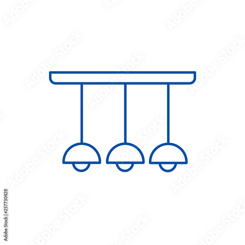 Ceiling light lamp  line concept icon. Ceiling light lamp  flat  vector website sign, outline symbol, illustration.
