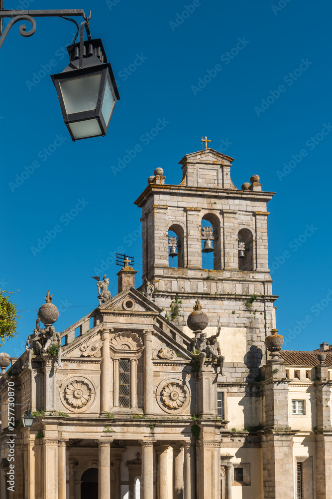 Facade of the Igreja da Graca church of Evora. Alentejo Portugal