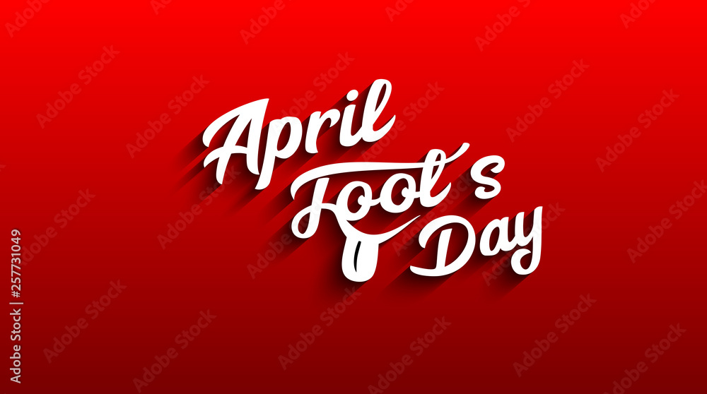 April Fool's Day text. EPS 10 vector illustration for greeting card, ad, promotion, poster, flyer, blog, article, marketing, signage - Vector Graphic