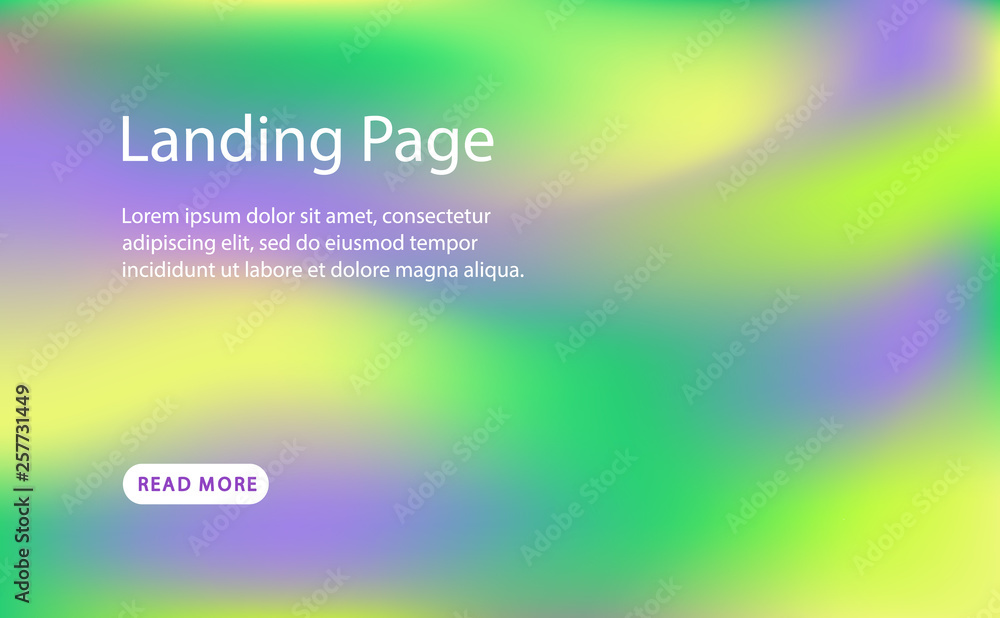 Landing page template. Holographic retro 80s, 90s abstract background Landing page template. Holographic retro 80s, 90s abstract background