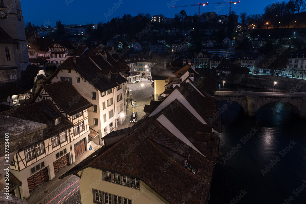 Bern, Capital of Switzerland at night during the blue hour Bern, Capital of Switzerland at night during the blue hour