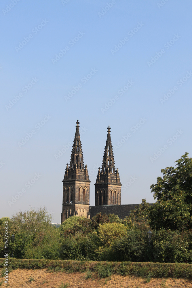 Gothic Cathedral of St. Peter and Paul in Visegrad fortress in Prague Czech Republic Gothic Cathedral of St. Peter and Paul in Visegrad fortress in Prague Czech Republic