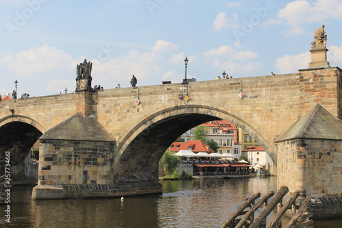 View of Charles bridge in Prague Czech Republic