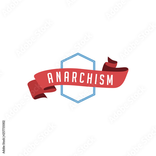 retro vintage badge label anarchism