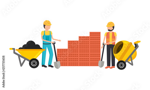 construction workers with toolkit
