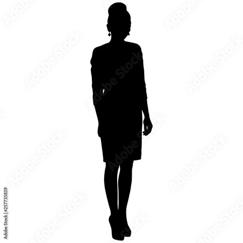 silhoutte of standing woman in short dress