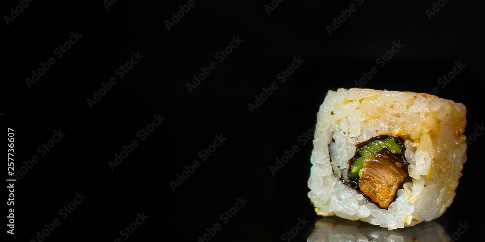 sushi rolls. Fresh and delicious portion - Sushi menu. Japanese food. food background. Top sushi rolls. Fresh and delicious portion - Sushi menu. Japanese food. food background. Top