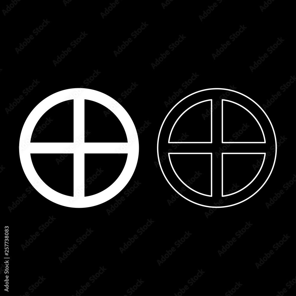 Cross round circle on bread concept parts body Christ Infinity sign in religious icon set white color vector illustration flat style image Cross round circle on bread concept parts body Christ Infinity sign in religious icon set white color vector illustration flat style image