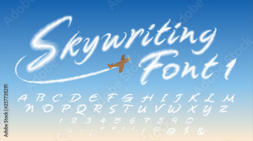 Skywriting Font-1: Vapor-Inspired Upper-Case: 50 characters. For people whose hearts are in the clouds photo