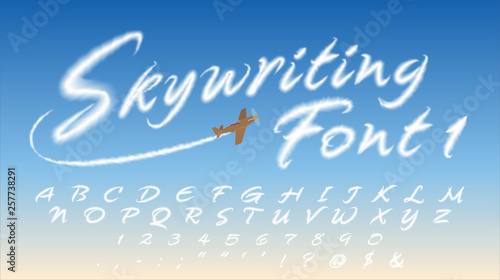 Skywriting Font-1: Vapor-Inspired Upper-Case: 50 characters. For people whose hearts are in the clouds