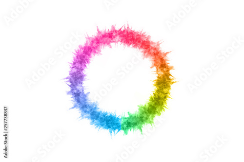 abstract powder splatted background. Colorful powder explosion on white background. Colored cloud. Colorful dust explode. Paint Holi.