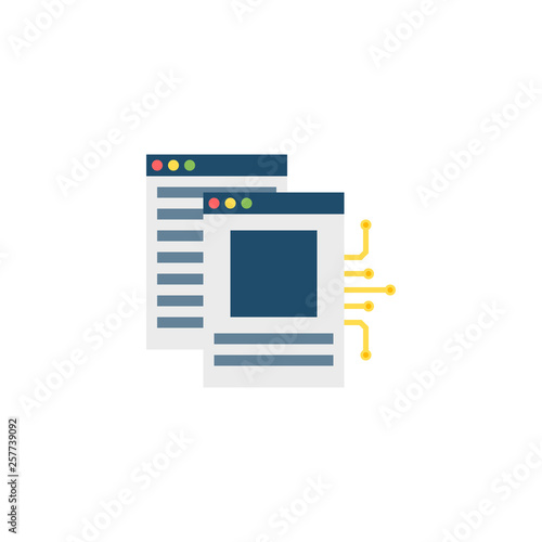 White Paper Flat Vector Icon.