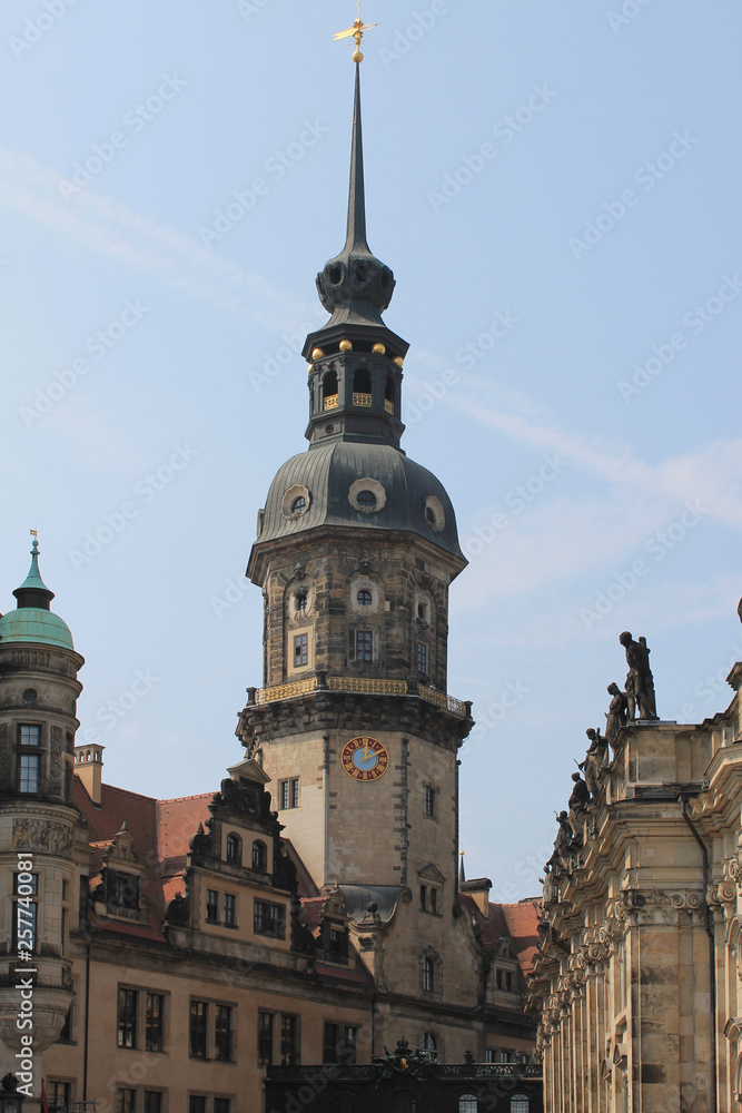 The Hausmannsturm tower in Dresden Germany