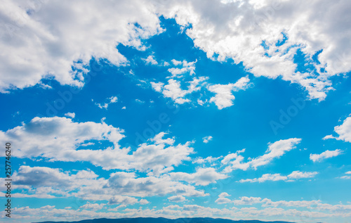 Fototapeta Naklejka Na Ścianę i Meble -  Blue sky with clouds. Beautiful fresh weather. .