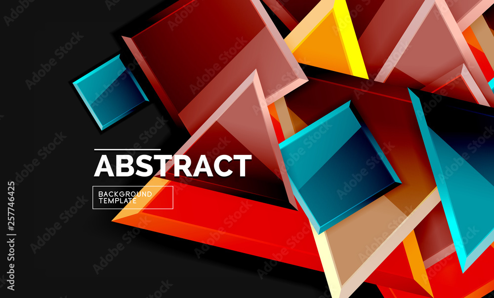Squares and triangles geometrical background Squares and triangles geometrical background