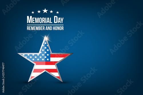Memorial day - banner template design with masses of copy space. 