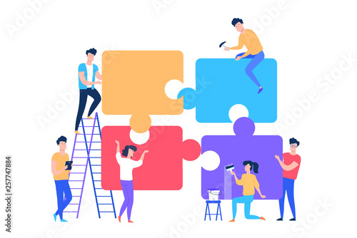 Big color art teamwork puzzle