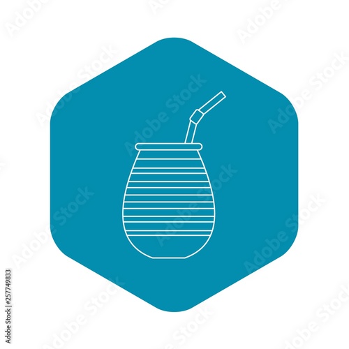 Tea cup called chimarrao, used for mate or terere icon. Outline illustration of tea cup called chimarrao, used for mate or terere vector icon for web