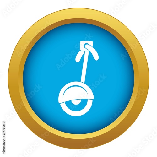Unicycle icon blue vector isolated on white background for any design