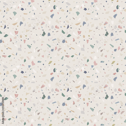 Granite stone terrazzo floor texture. Abstract background, seamless pattern. Vector illustration.